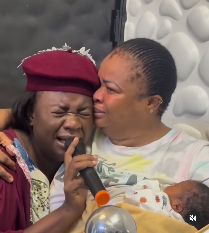 Tears of Joy As Singer Yinka Alaseyori Congratulates Nollywood Actress Dayo Amusa On Her Childbirth At 41
