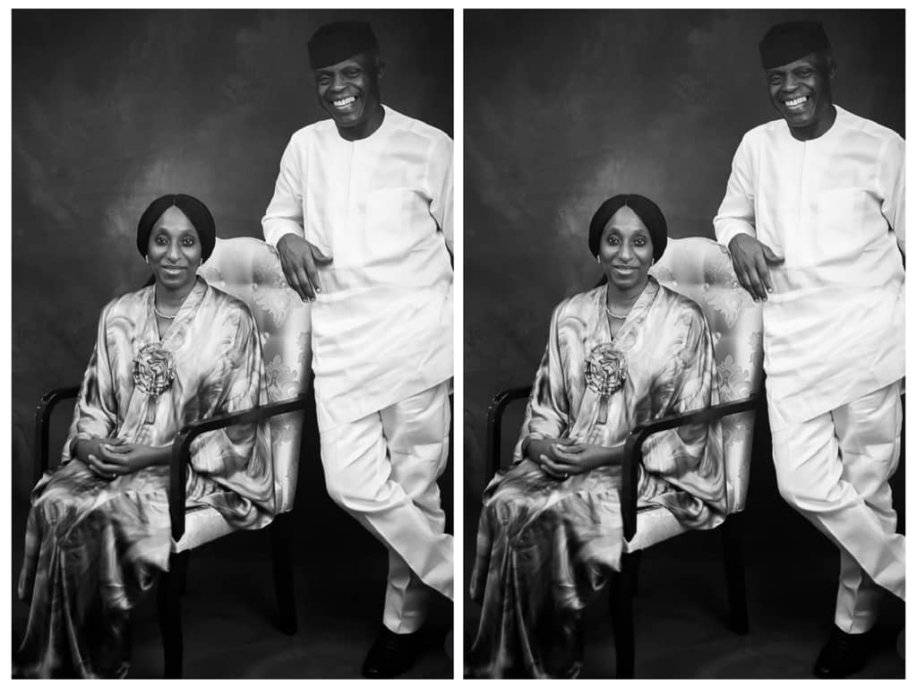 Former Vice president Yemi Osinbajo and his beautiful wife celebrate their 35th anniversary