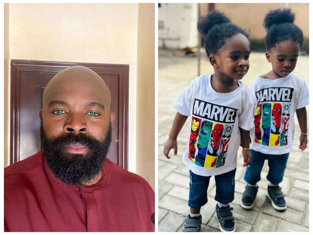 Popular Actor, Gabriel Afolayan Flaunts His Beautiful Lookalike Twins On Instagram